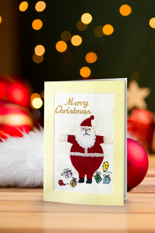 Santa’s Big Hug – A Cheerful Embroidered Greeting